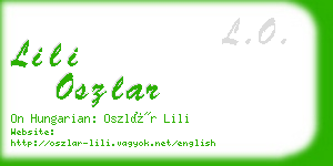 lili oszlar business card